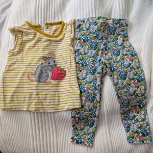 Mini Boden Lift the flap top and floral leggings 2-3 Y